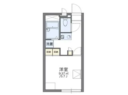 レオパレスソレイユ野里II(1K/1階)の間取り写真