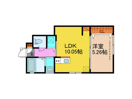 多良見リノッチA(1LDK/1階)の間取り写真