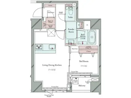 GRAN PASEO 広尾 (1LDK/2階)の間取り写真