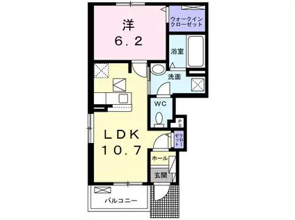 プログレスIII(1LDK/1階)の間取り写真