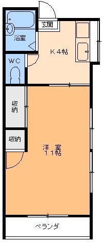 サンクレスト枝松(1K/2階)の間取り写真