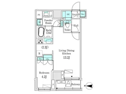 ASMACI MAISON両国I(1LDK/7階)の間取り写真