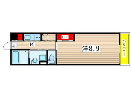 リブリ・CASA TRES(1K/1階)の間取り写真