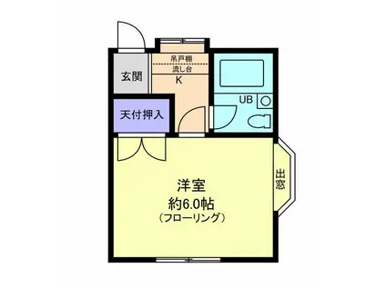 グリーンコーポ谷塚(1K/1階)の間取り写真