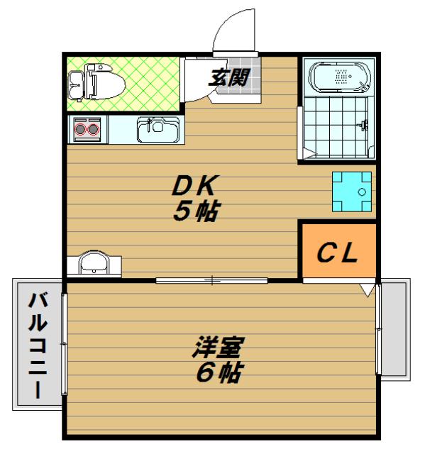 コンフォート須磨(1DK/1階)の間取り写真