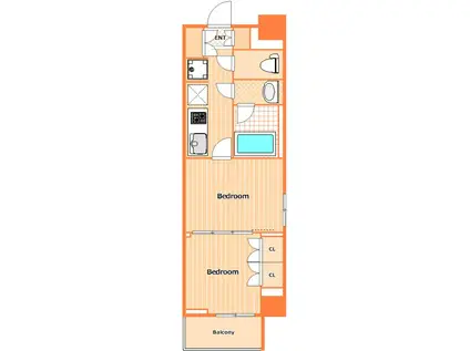 パークアクシス横濱大通公園(2K/4階)の間取り写真
