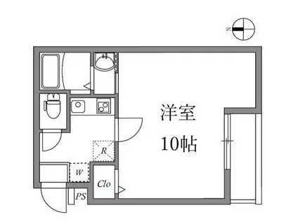 EN西ノ京二条(1K/1階)の間取り写真