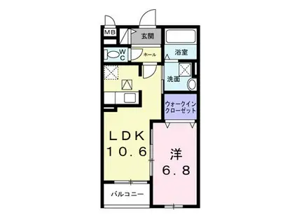 ヴェールフォンセ(1LDK/1階)の間取り写真