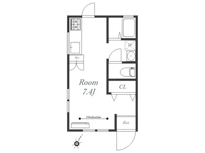 フォレストテラス日吉(ワンルーム/1階)の間取り写真