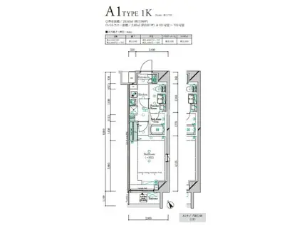ガリシア四ツ木テラス(1K/1階)の間取り写真