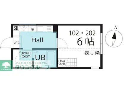 ハーミットクラブハウスワイズクラブ(1K/1階)の間取り写真