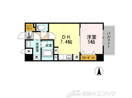 オープストフェルト(1DK/2階)の間取り写真