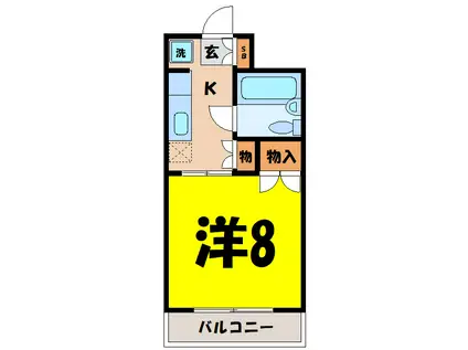 ブレーンハイム柴山(1K/7階)の間取り写真