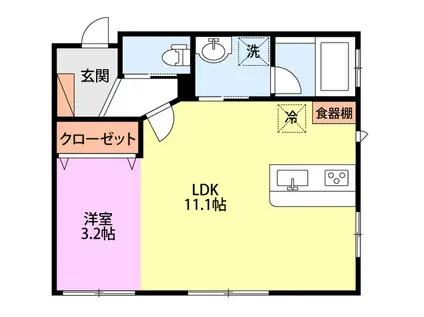 メイセ・エルフ(1LDK/1階)の間取り写真