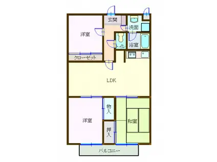 シャインコンドウ(3LDK/3階)の間取り写真