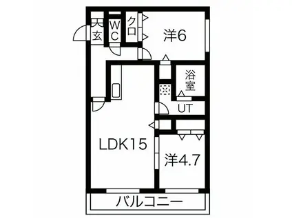 MAJESTY RESIDENCE MIYANOSAWA(2LDK/4階)の間取り写真