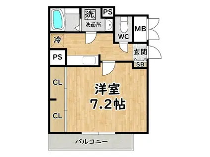 ラグーナ ルカ(1K/1階)の間取り写真