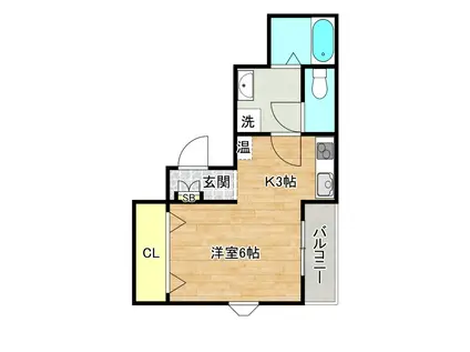 ビックシャイン今里(1K/2階)の間取り写真