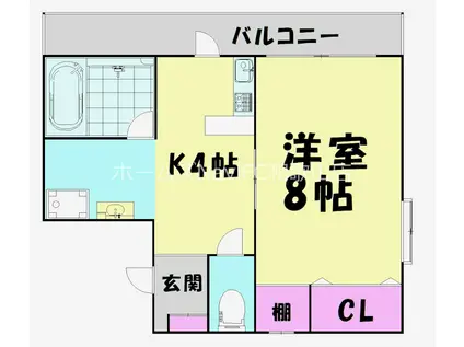 ＪＲ和歌山線 名手駅 徒歩22分 3階建 築27年(1K/1階)の間取り写真