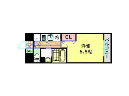 レジュールアッシュウエストレジス(1K/10階)の間取り写真