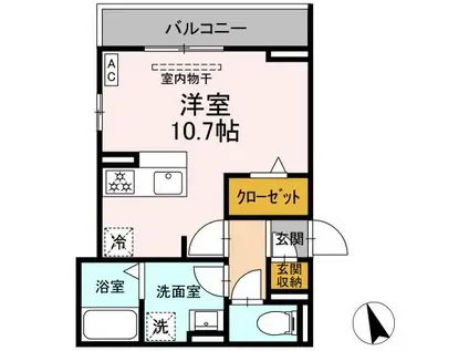 ビューハウス77(ワンルーム/2階)の間取り写真