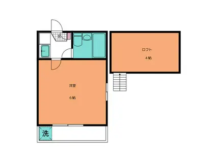 ジュネパレス稲毛第4(1K/1階)の間取り写真