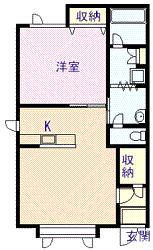 ＪＲ宗谷本線 旭川四条駅 徒歩11分 2階建 築25年(1LDK/2階)の間取り写真