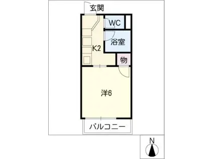 グレースS(1K/1階)の間取り写真