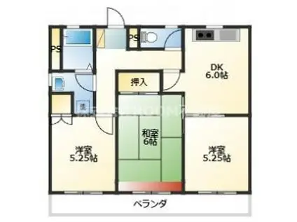 第3コウヨウビル(3DK/4階)の間取り写真