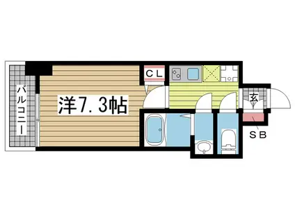 セオリー神戸クレール(1K/10階)の間取り写真