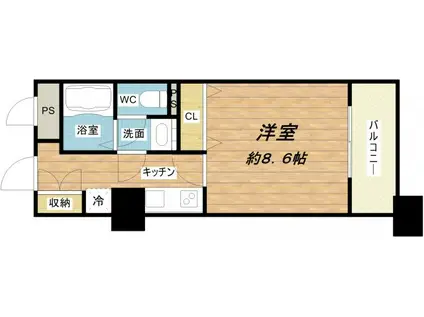 メゾンドヴィレ大阪城公園前(1K/8階)の間取り写真