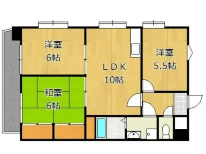 ニューエバーグリーン小倉(3LDK/7階)の間取り写真