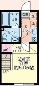 ルミオ霞ヶ関(1K/1階)の間取り写真
