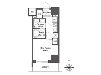 コンフォリア東新宿(1K/3階)の間取り写真