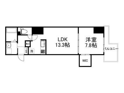パウゼ堺筋(1LDK/14階)の間取り写真