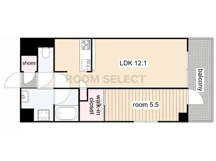 ザ・パークハビオ名古屋松原(1LDK/13階)の間取り写真