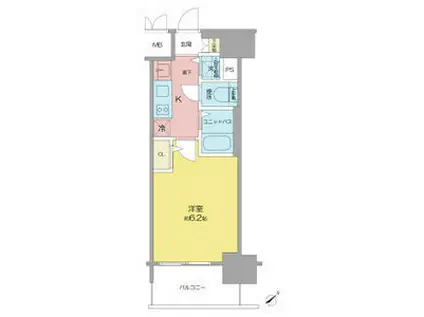 プレサンス名古屋STATIONビジュ(1K/4階)の間取り写真