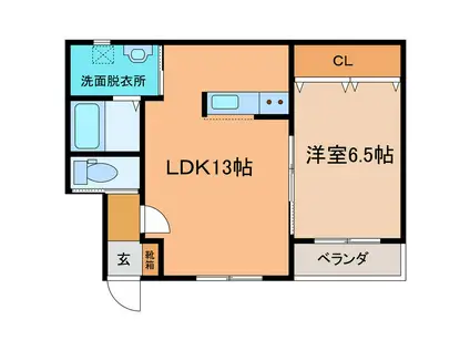 CORCOVADO(1LDK/1階)の間取り写真