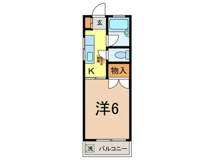 ラ・カーサ・ツリートップス(1K/1階)の間取り写真