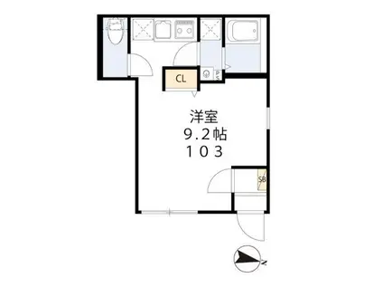 GRACE MINOWA(1K/1階)の間取り写真