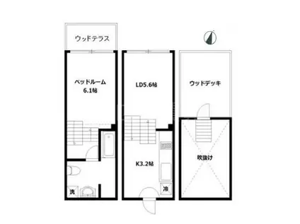 HIKESKIP FLOOR TERRACE HOUSE(1LDK/地下階)の間取り写真