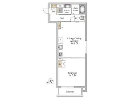 ザ・フォレスト立川(1LDK/2階)の間取り写真