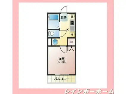 フェニックス柏(1K/2階)の間取り写真