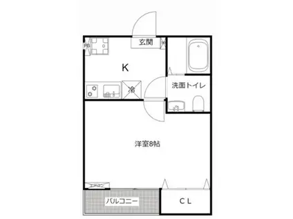 MQUARTO淵野辺I(1K/1階)の間取り写真