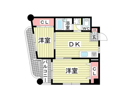 KS COURT(2DK/2階)の間取り写真