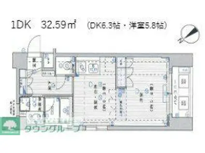 藤和シティスクエア渋谷(1LDK/4階)の間取り写真