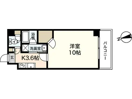 GRANDJETE FUNAIRI(1K/3階)の間取り写真