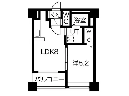 クラッセ大通東(1LDK/2階)の間取り写真