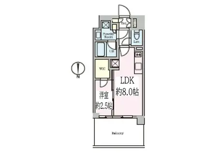 クレストコート東陽町(1LDK/8階)の間取り写真
