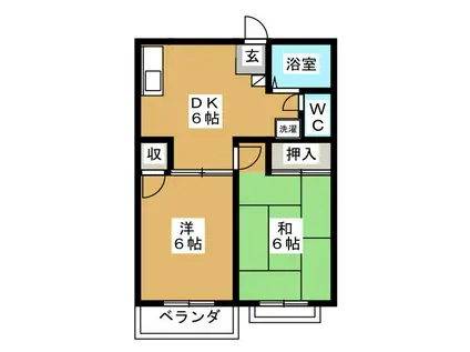 第2メゾンヨシノ(2DK/2階)の間取り写真